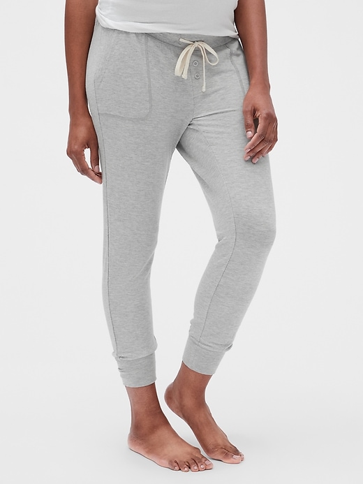 1 of 8 showing, with the color heather grey of product Maternity Joggers