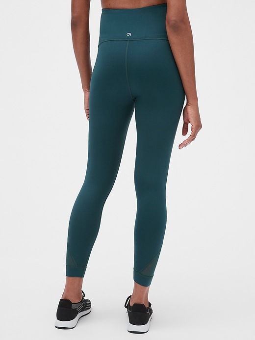 2 of 8 showing, with the color teal blue of product Maternity GapFit Full Panel Mesh-Spliced 7/8 Leggings in Eclipse