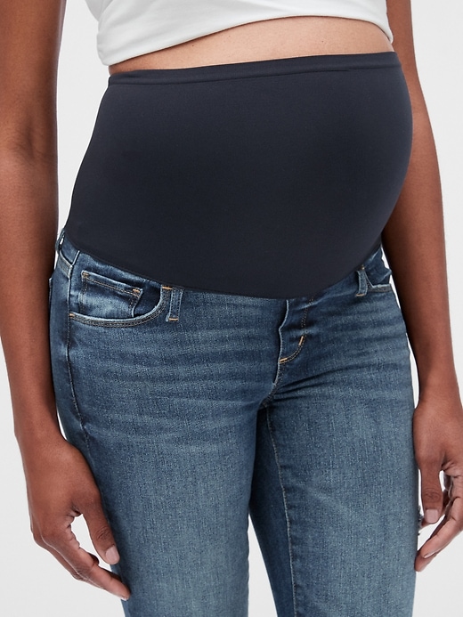 Image number 3 showing, Maternity Distressed Full Panel Favorite Jeggings