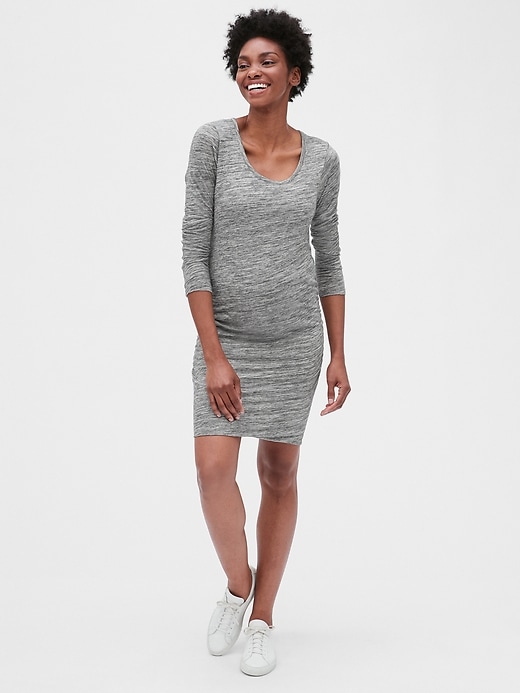 Image number 3 showing, Maternity Long Sleeve T-Shirt Dress