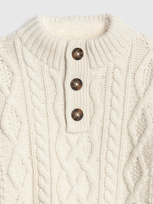Image number 3 showing, Toddler Cable-Knit Mockneck Sweater