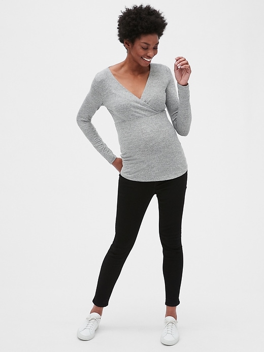 Image number 3 showing, Maternity Softspun Crossover Top