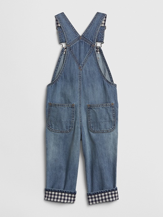 Image number 2 showing, Toddler Gingham-Lined Overalls