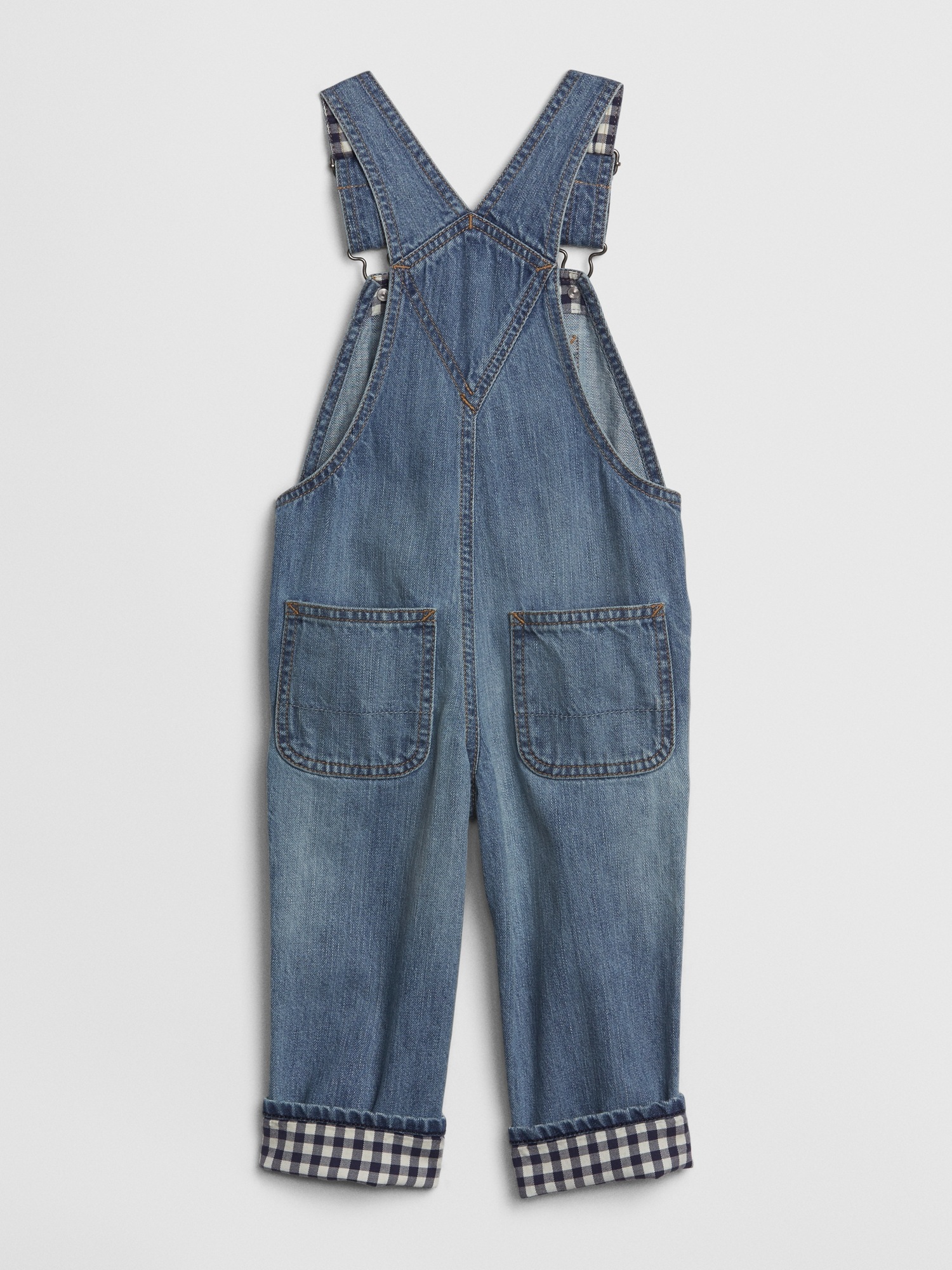 Toddler Gingham Lined Overalls Gap