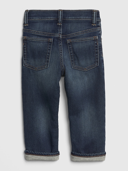 Image number 2 showing, Toddler Lined Straight Jeans with Stretch