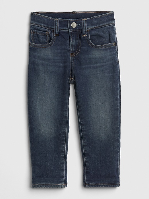 Image number 3 showing, Toddler Lined Straight Jeans with Stretch