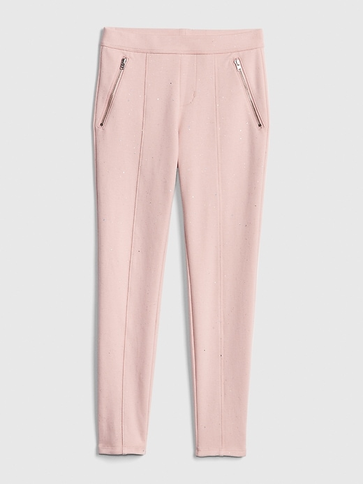 1 of 8 showing, with the color pink standard of product Kids Glitter Ponte Pants