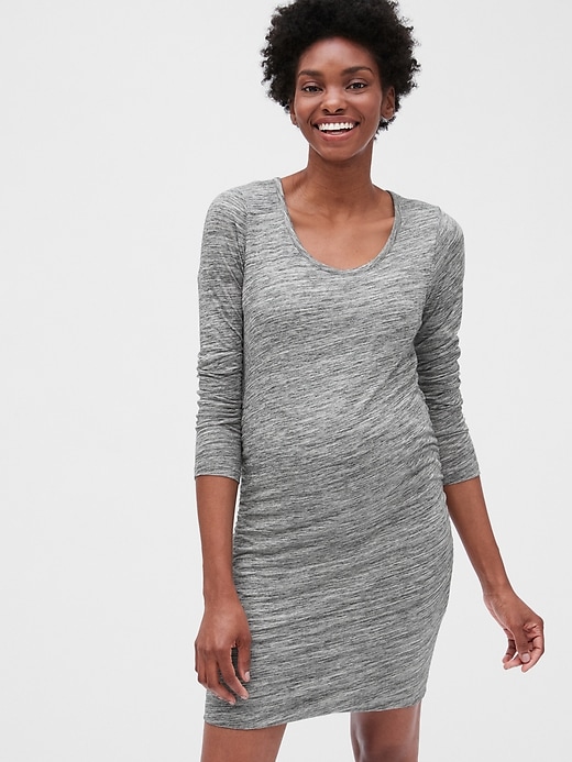 Image number 1 showing, Maternity Long Sleeve T-Shirt Dress