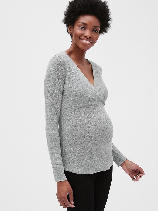 Image number 1 showing, Maternity Softspun Crossover Top