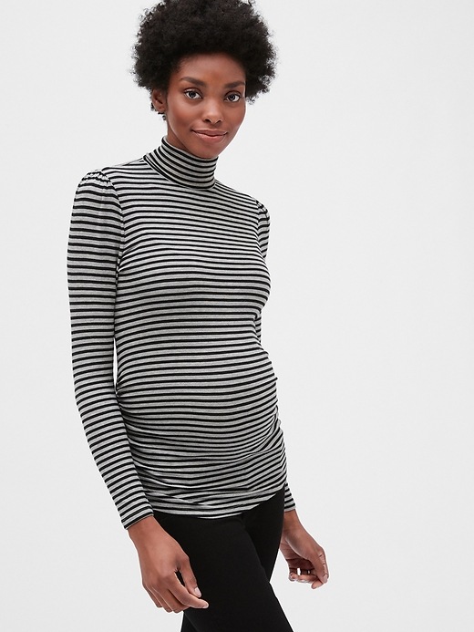 Image number 6 showing, Maternity Ribbed Turtleneck in Modal