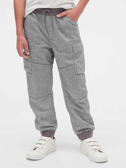 Image number 2 showing, Kids Jersey-Lined Cargo Joggers