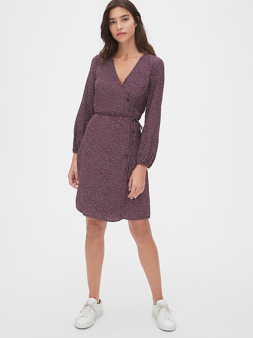 Gap side hot sale button wrap dress