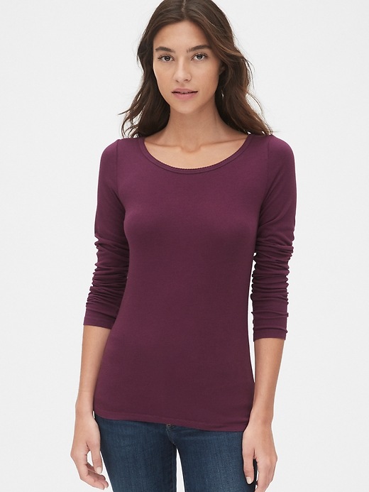 Image number 7 showing, Featherweight Long Sleeve Scoopneck T-Shirt