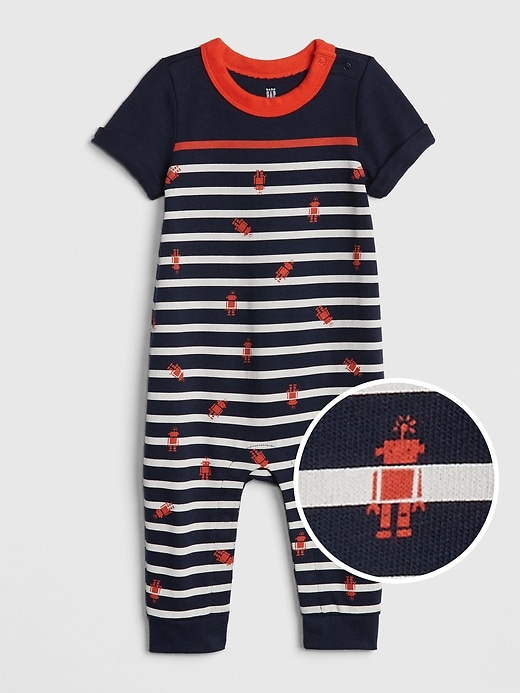 Image number 1 showing, Baby Print Short Sleeve One-Piece