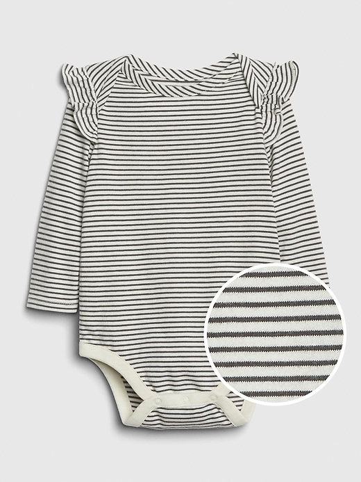 Image number 1 showing, Baby Organic Cotton Ruffle Bodysuit