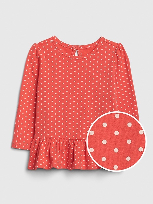 View large product image 1 of 1. Baby Print Peplum Top