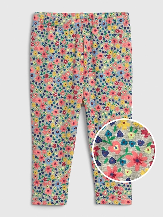 1 of 8 showing, with the color tiny floral grey of product Baby Print Leggings in Stretch Jersey