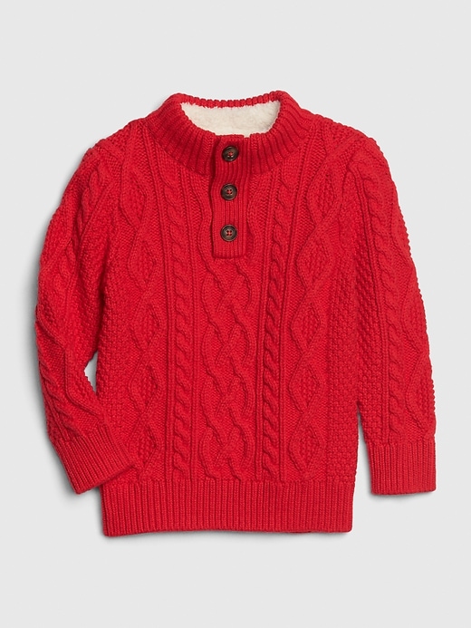 Image number 4 showing, Toddler Cable-Knit Mockneck Sweater