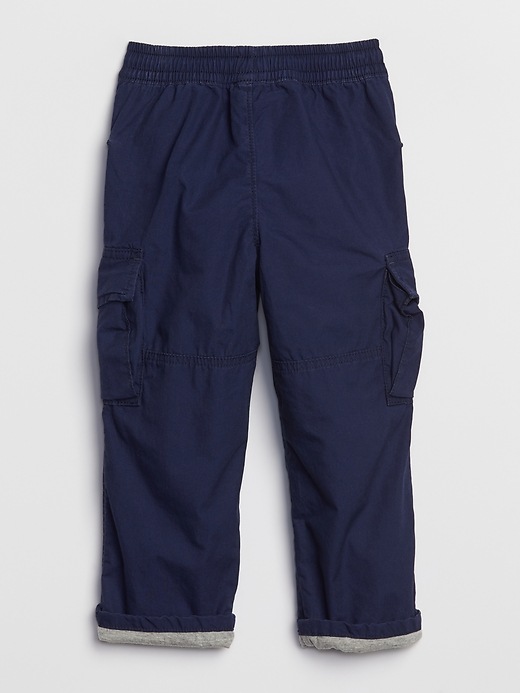 2 of 8 showing, with the color comet blue of product Toddler Lined Cargo Pants