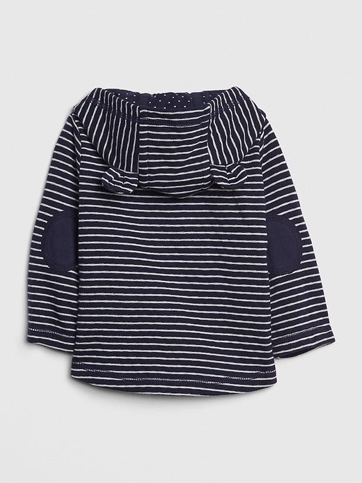 2 of 8 showing, with the color dark night of product Baby Brannan Bear Patch Hoody Sweatshirt