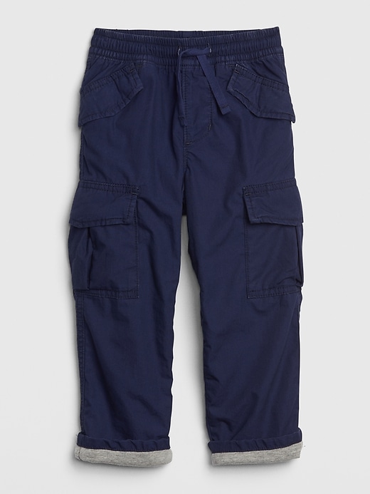 1 of 8 showing, with the color comet blue of product Toddler Lined Cargo Pants