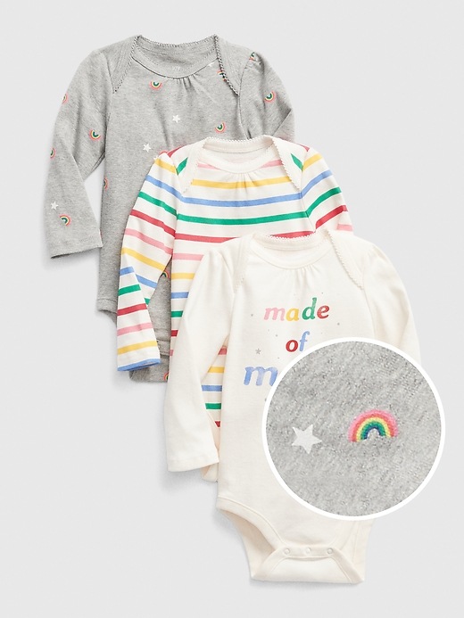 Image number 1 showing, Baby Rainbow Bodysuit (3-Pack)