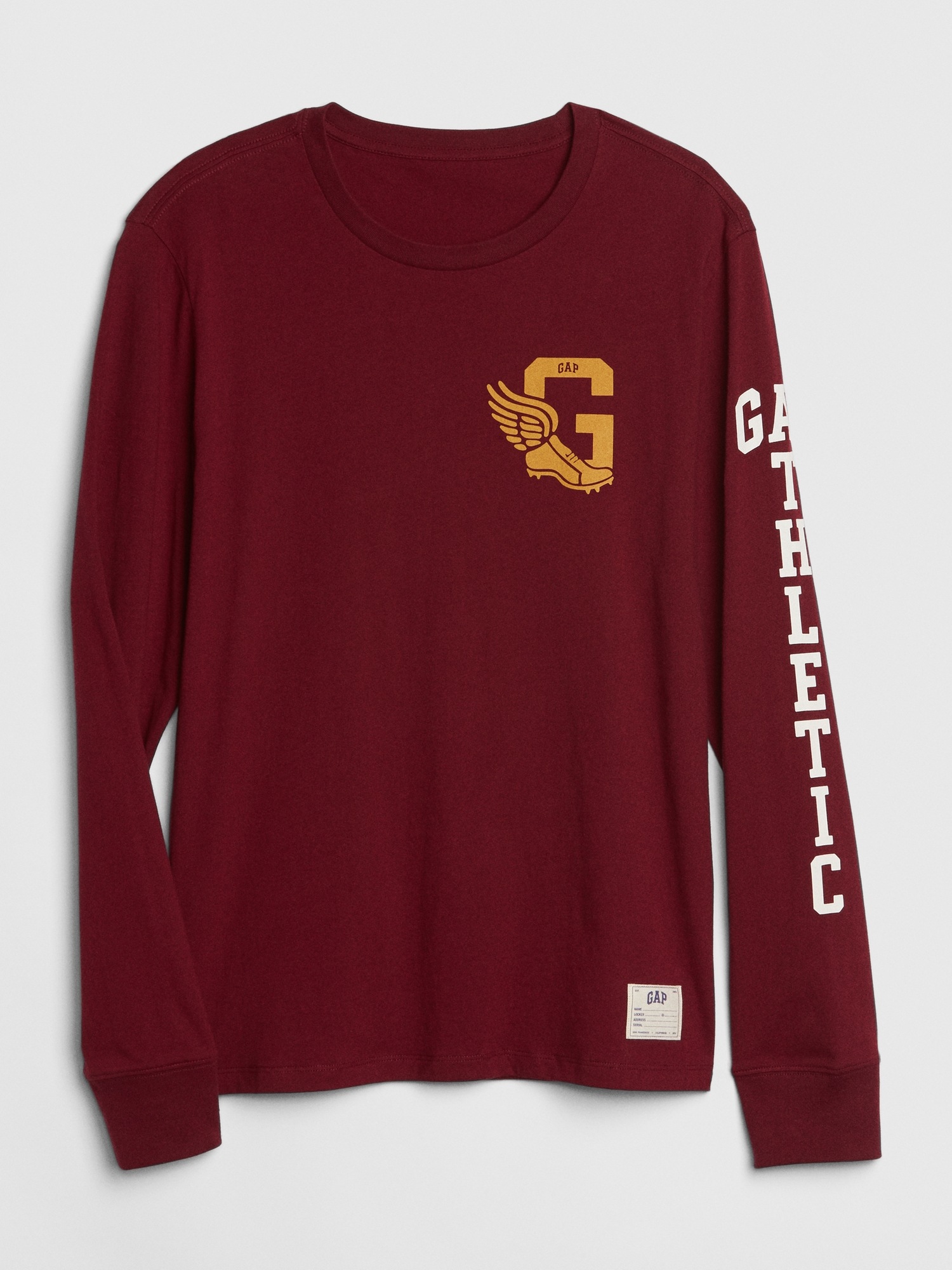 Gap Athletic Logo Long Sleeve Crewneck T Shirt Gap