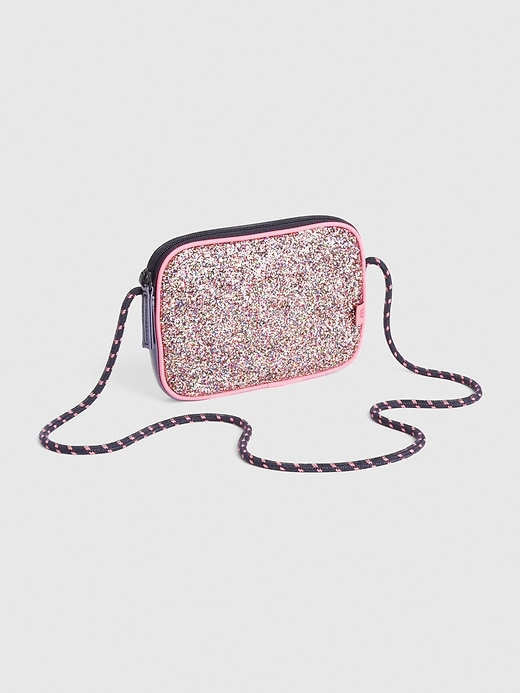 1 of 8 showing, with the color multi pink of product Kids Glitter Crossbody Bag