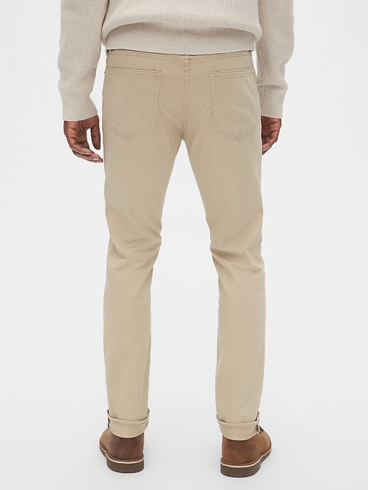 2 of 8 showing, with the color khaki of product Soft Wear Skinny Jeans with GapFlex