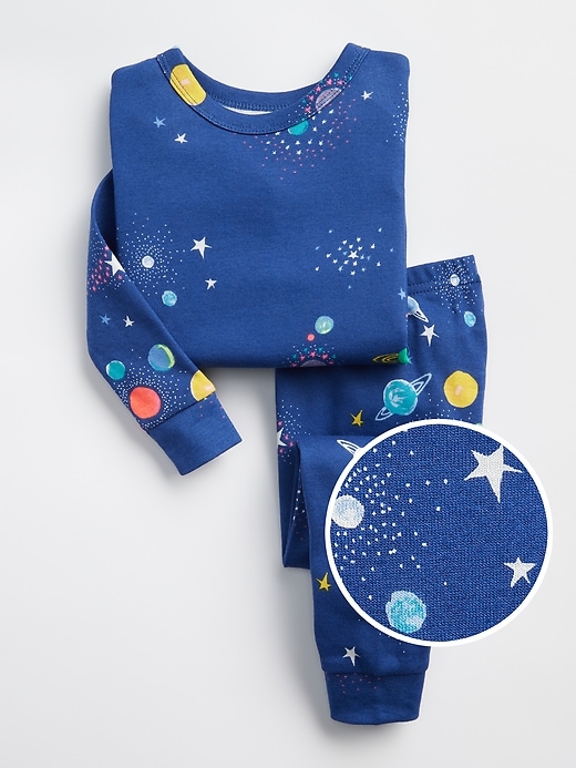 1 of 8 showing, with the color mosaic blue of product babyGap Space PJ Set