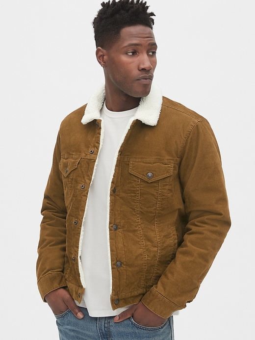 View large product image 1 of 1. Sherpa-Lined Icon Corduroy Jacket