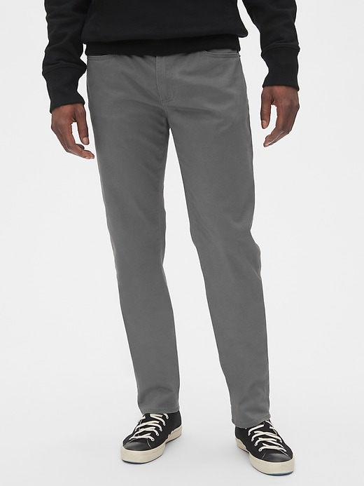1 of 8 showing, with the color grey pavement of product Soft Wear Slim Jeans With Gapflex With Washwell™