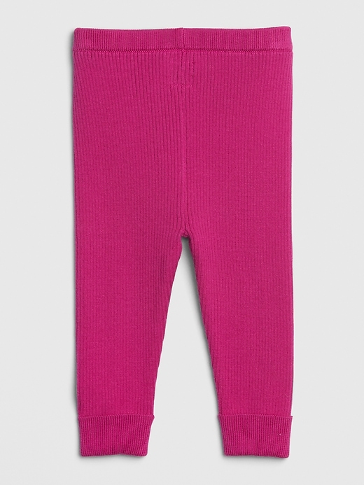 2 of 8 showing, with the color standout pink of product Baby Ribbed Sweater Leggings