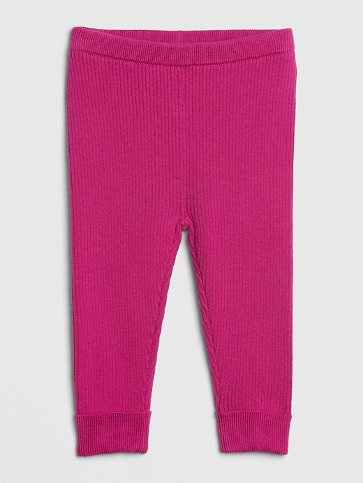 Image number 1 showing, Baby Ribbed Sweater Leggings