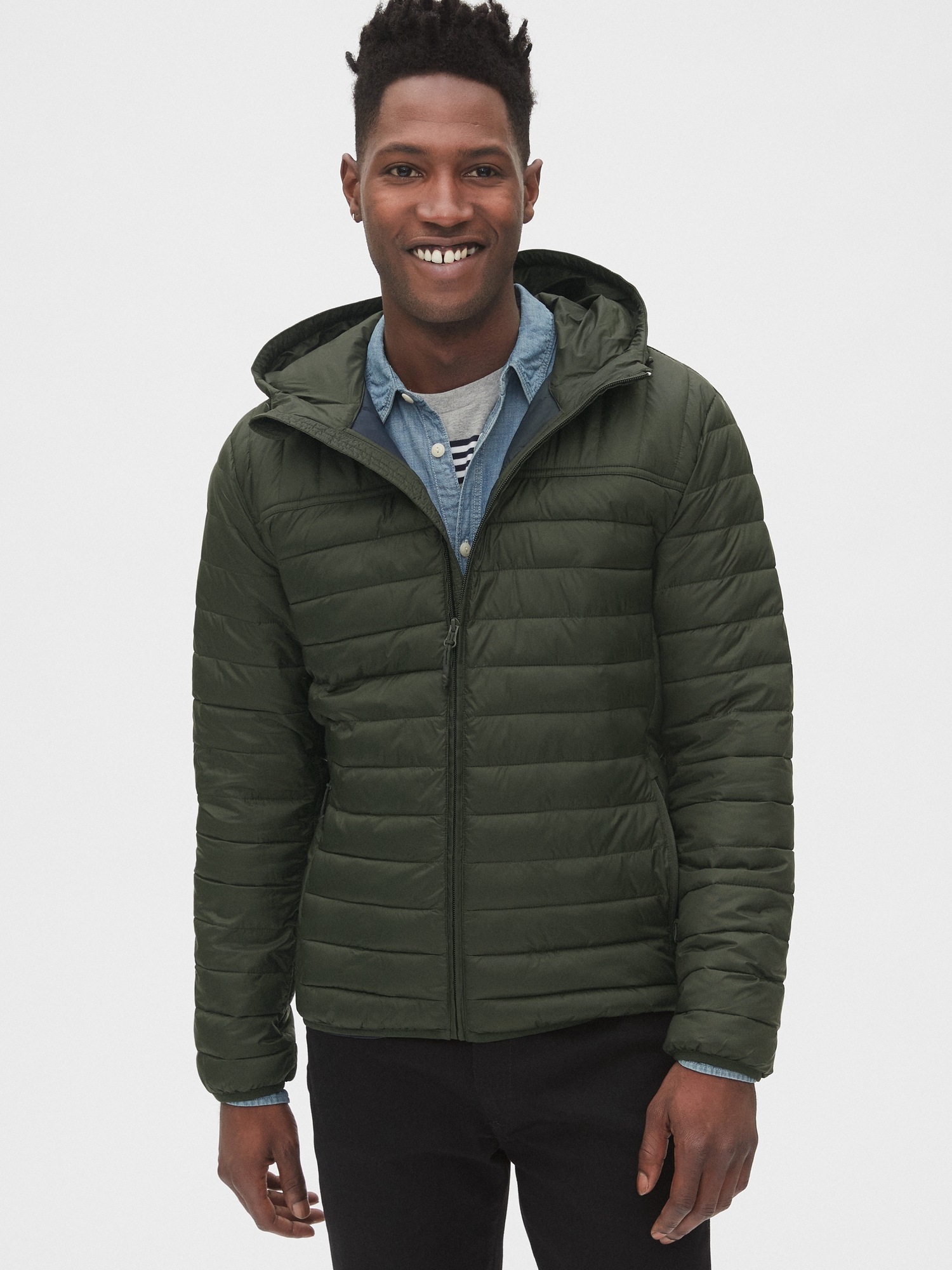 ColdControl Lightweight Hooded Puffer Jacket Gap
