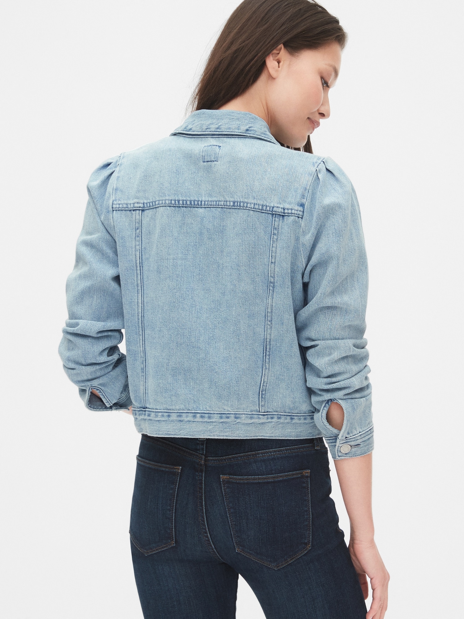 Icon Denim Puff Sleeve Jacket Gap