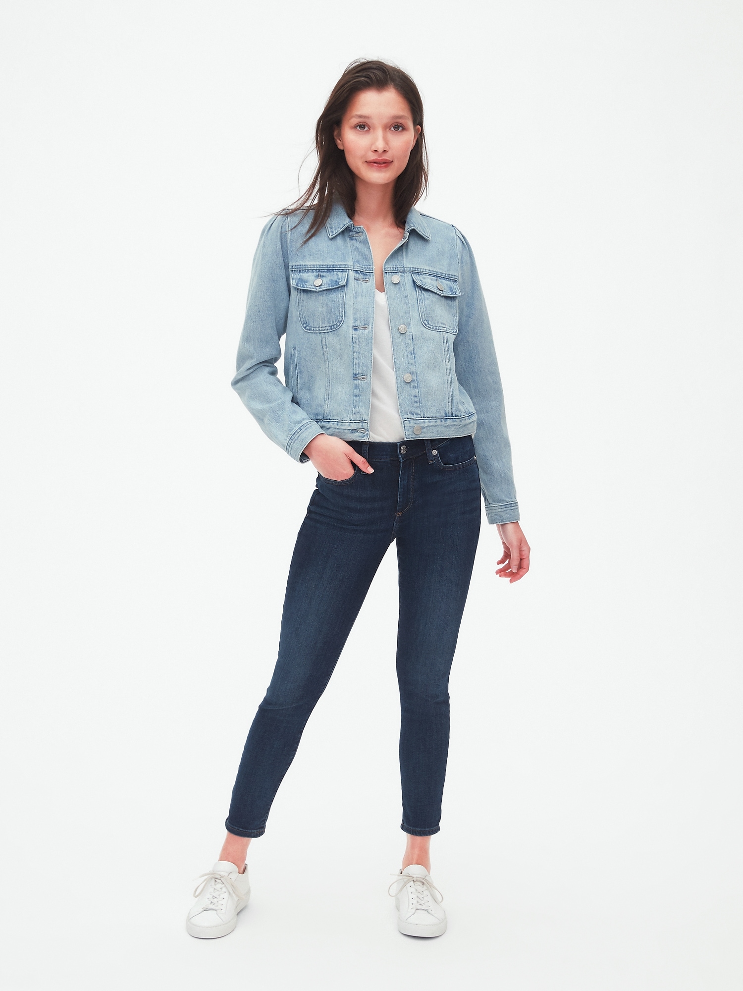 Icon Denim Puff Sleeve Jacket Gap