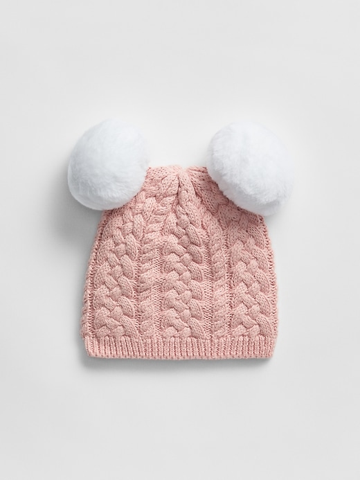 View large product image 1 of 1. Baby Pom Cable-Knit Beanie