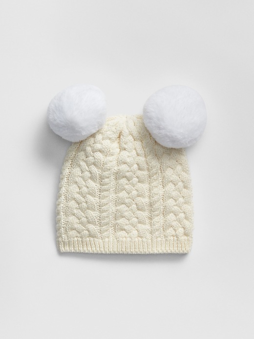 View large product image 1 of 1. Baby Pom Cable-Knit Beanie