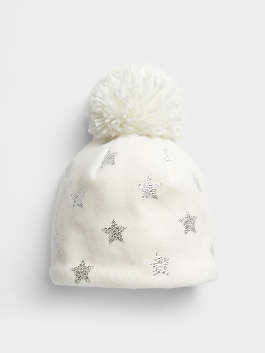 View large product image 1 of 1. Toddler Metallic Star Pom Beanie