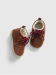 Brown Sherpa-Lined Boots Booties Shoes Toddler Girls Size 10 Tan GAP Baby 