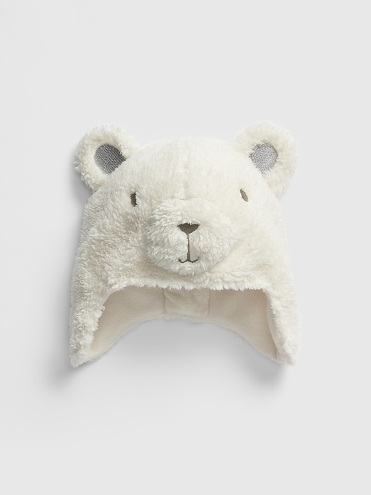 1 of 8 showing, with the color ivory frost of product Toddler Polar Bear Trapper Hat