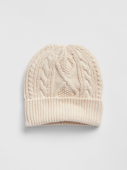 1 of 8 showing, with the color french vanilla of product Baby Cable-Knit Beanie