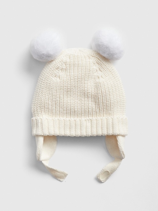 View large product image 1 of 1. Baby Pom Trapper Hat