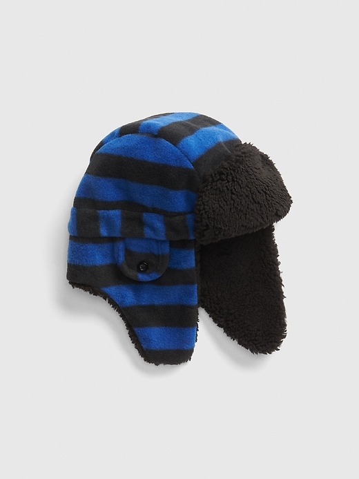 1 of 8 showing, with the color blue stripe of product Kids Sherpa Trapper Hat