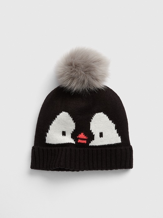View large product image 1 of 1. Kids Penguin Pom Beanie