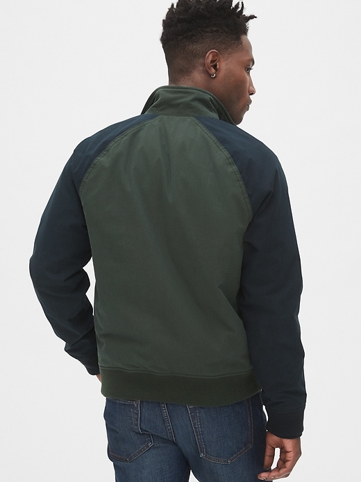 2 of 8 showing, with the color black grass green of product Harrington Jacket