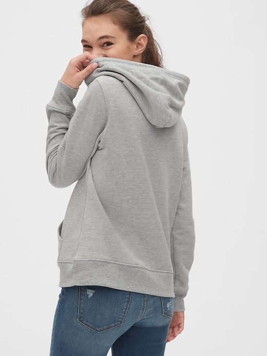 2 of 8 showing, with the color light heather grey of product Gap Logo Hoodie