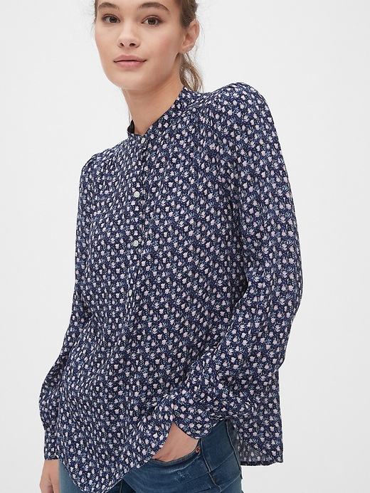 Image number 5 showing, Print Popover Crepe Blouse