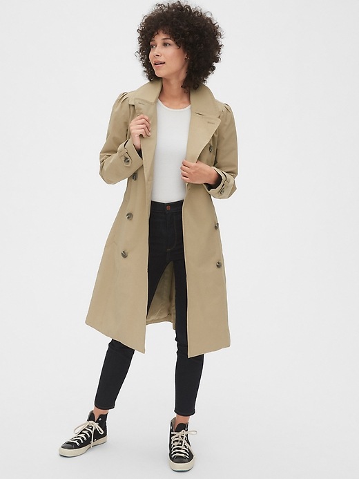 Image number 3 showing, Puff Sleeve Trench Coat